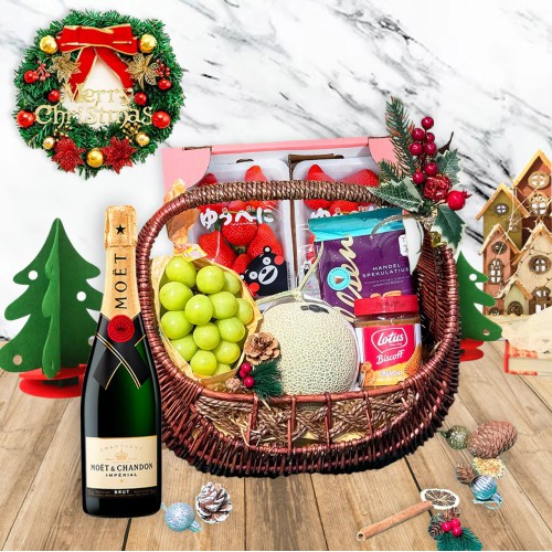 SH2415  甜蜜聖誕香檳水果禮籃