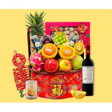 SHNY3016H 金蛇獻瑞豪華水果籃